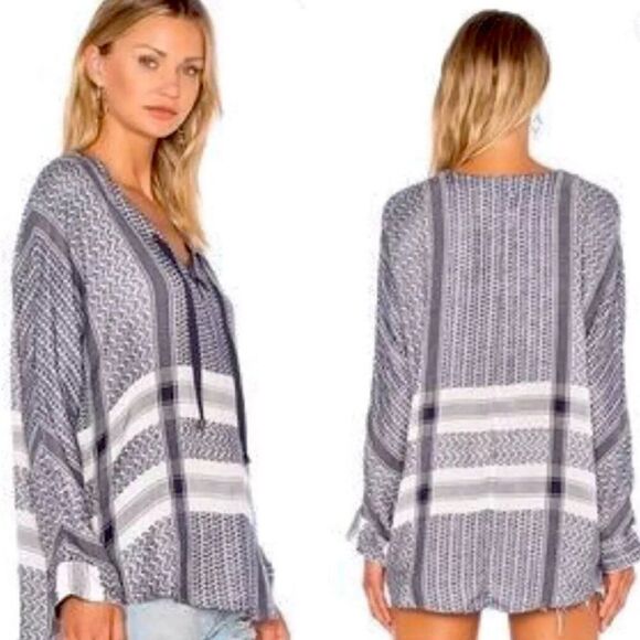 Rails x Anthropologie LILY YARN-DYED Jacquard Blue & White Plaid Top Size S - Picture 15 of 15